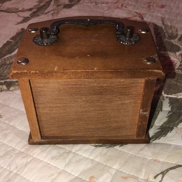 Vintage Antique Wooden Coaster Set of 7 - Picture 3 of 9